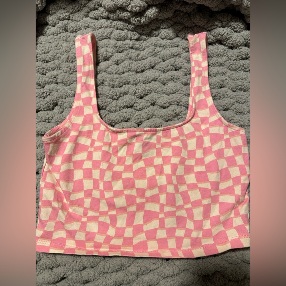 Forever 21 checkered cropped tank top